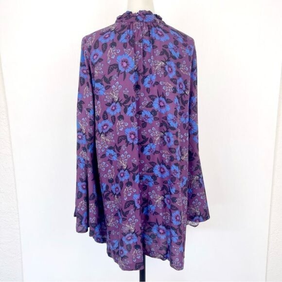 Free People Magic Mystery Print Tunic Dress Floral Boho Dress bell sleeves small - Picture 5 of 10